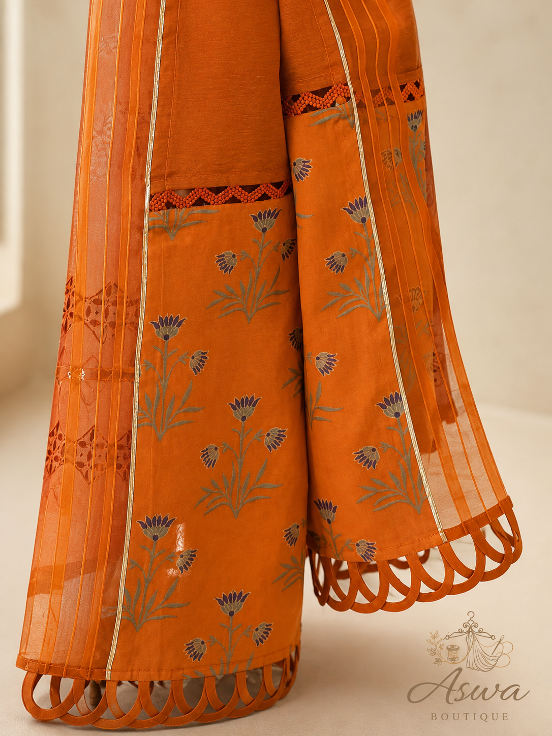 Custom stitched designer suit by Aswa Boutique